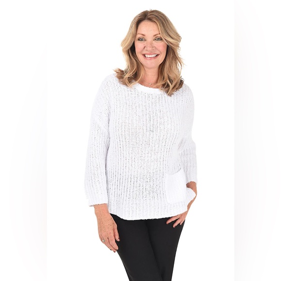 HABITAT By the Sea Fisherman Rib Pullover - Cotton Dolman Sleeves - Smoke - M - Picture 2 of 11